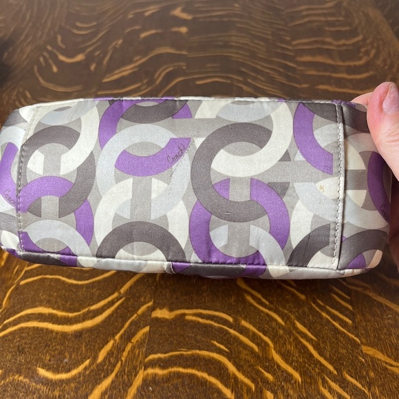 Coach Madison Sabrina Opt Art mini Purple and Gray Geometric Shoulder Bag - Picture 3 of 10